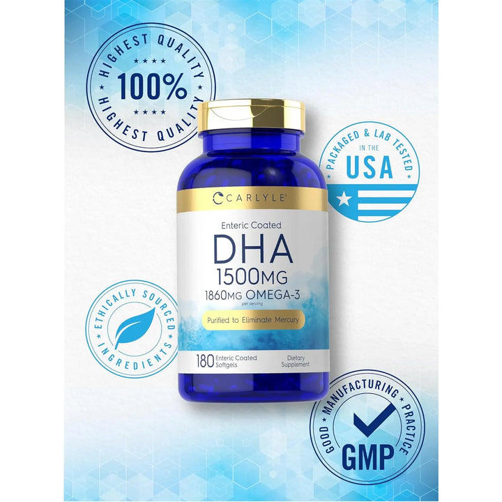 Dha 1500mg 180 Cápsulas Blandas Omega-3 Fuente Natural - Imagen 6