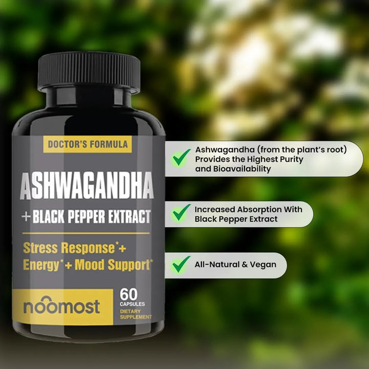 Ashwagandha 2700mg Con Pimienta Negra Alivio Estres 60 Cap - Imagen 3