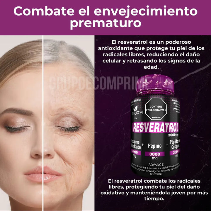 Peptidos Colageno Resveratrol Natural - Imagen 6