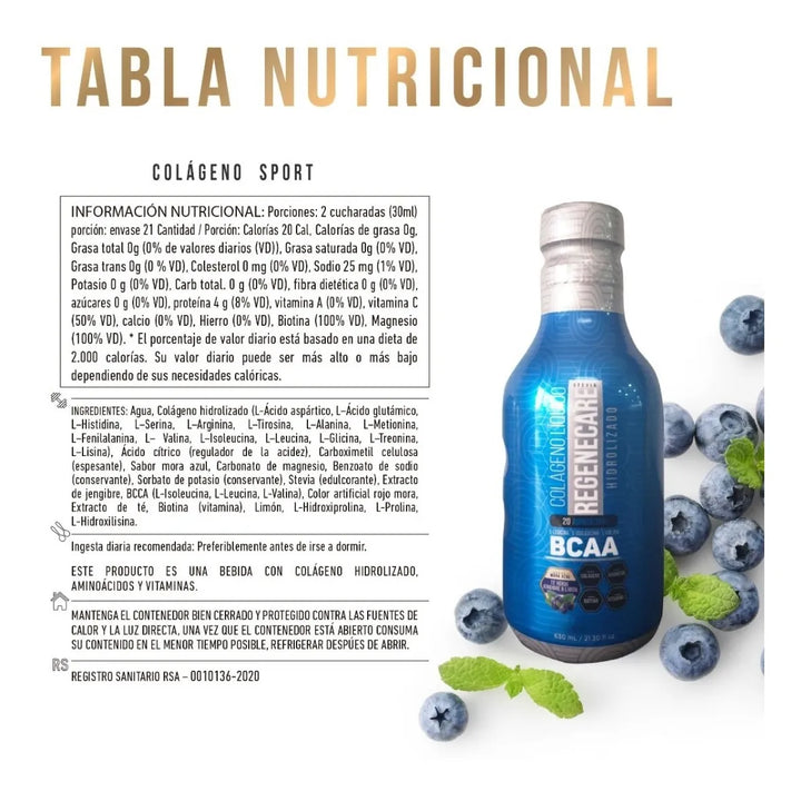 Colageno Botella Sport Mora Azul - Imagen 2