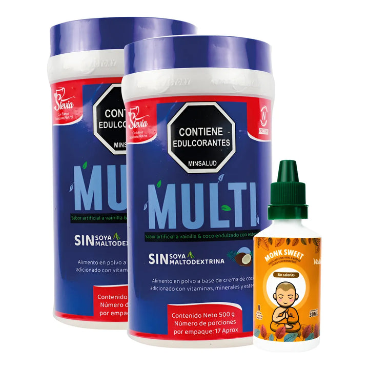 Malteada Adelgazante Multi Nutrition Factory X2 + Endulzante Monk 30ml - Imagen 1