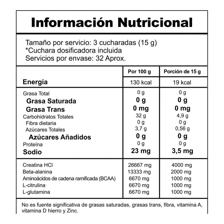 Creatina Hcl Smart A-tack 480gr - Imagen 2