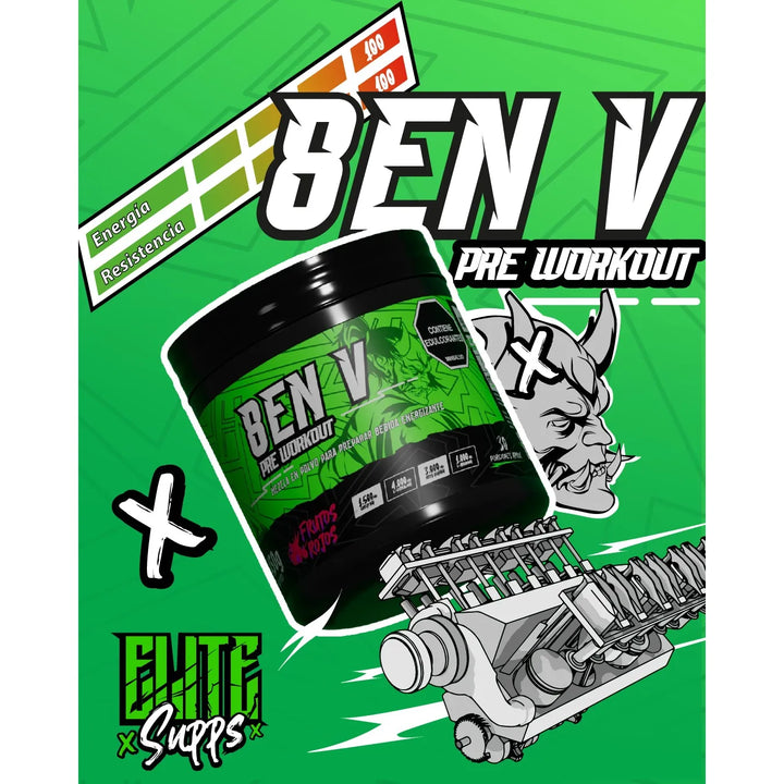 8 En V Pre-workout - G A $211 Frutos Rojos - Imagen 2