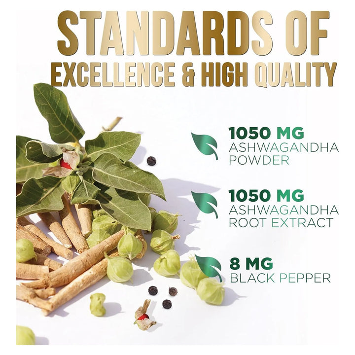 Ashwagandha Orgánica 1950 Mg Fuerte Apoyo Relajación Bioperi - Imagen 3
