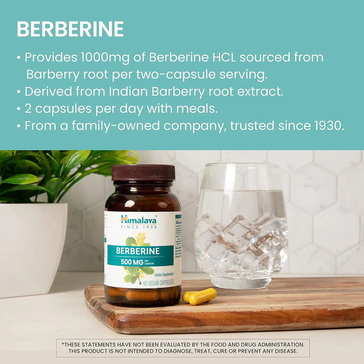 Berberina Himalaya 1000 Mg Apoyo Metabolismo Colesterol Gast - Imagen 3