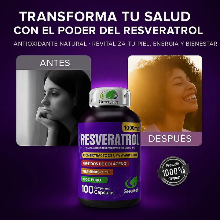 Resveratrol1000mg Con Colágeno Vitamina Cye Extracto De Uva Y Vino Tinto Antioxidante Natural Salud Celular Cardiovascular 100unidades Invima Original - Imagen 9