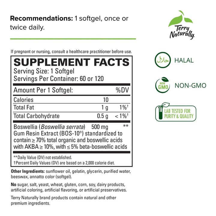 Cápsulas Blandas Boswellia Avanzada 500mg 120 Unidades Respu - Imagen 2