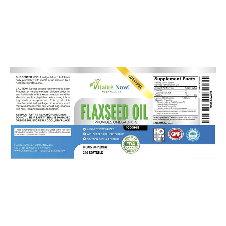 Cápsulas Blandas Aceite Linaza Orgánico 1000 Mg Prensado En - Imagen 4