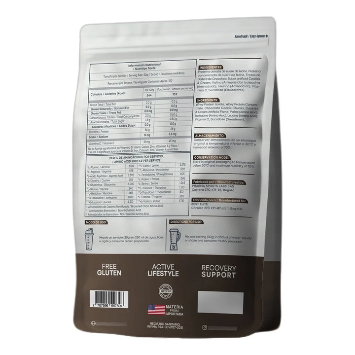 100% Proteina Limpia Whey Total 10 Libras Best Elite 10lb 10 Lb Gold - Imagen 3