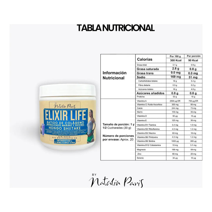 Colágeno Marino Natalia París Elixir Life 600g - Imagen 6