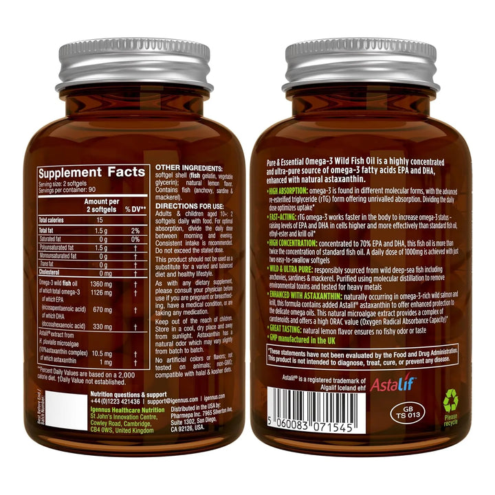 Aceite De Pescado Silvestre Omega 3 Rtg Epa Dha 1000 Mg Asta - Imagen 6