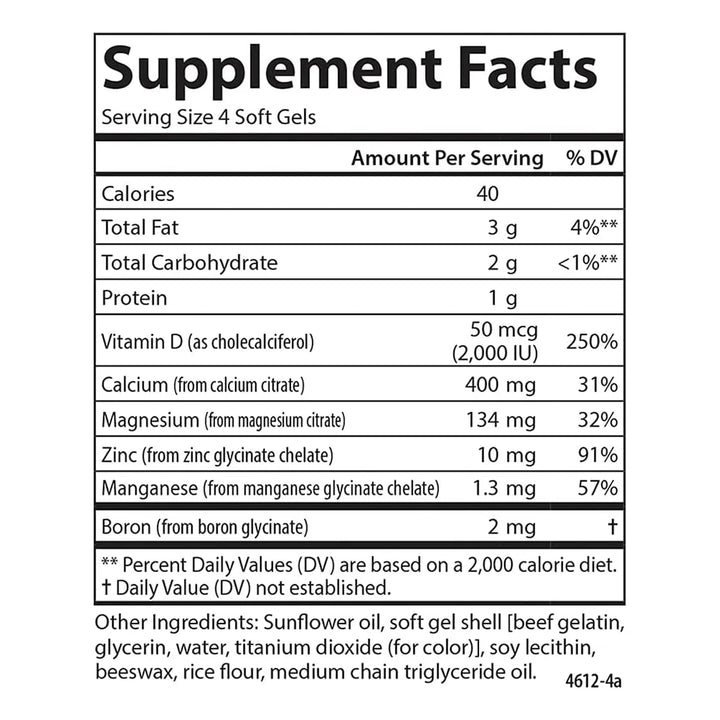Nutra-support Hueso Calcio Magnesio Vitamina D3 Salud Ósea A - Imagen 4