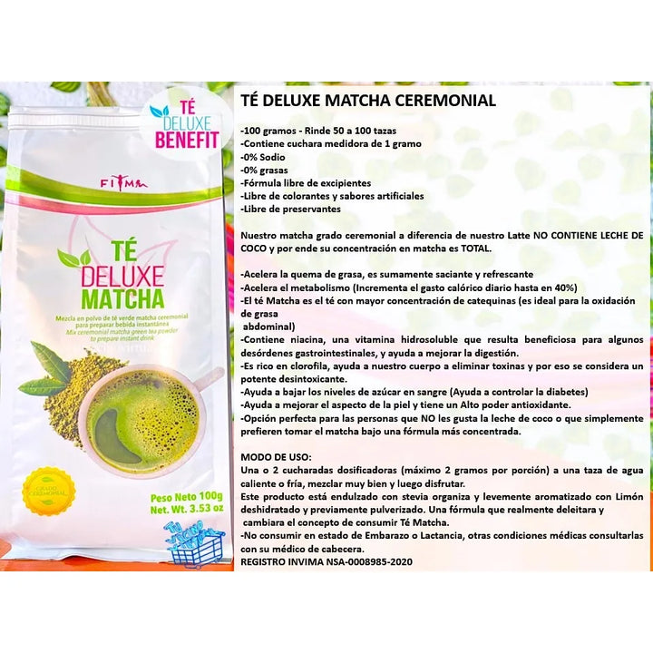 Té Matcha Deluxe Autentico Fit Sin Sabor - Imagen 2