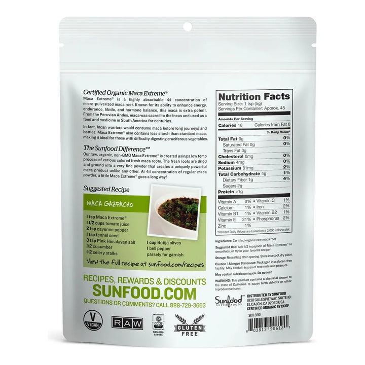Maca Orgánica Alta Potencia 227 Gramos Bolsa Natural - Imagen 2