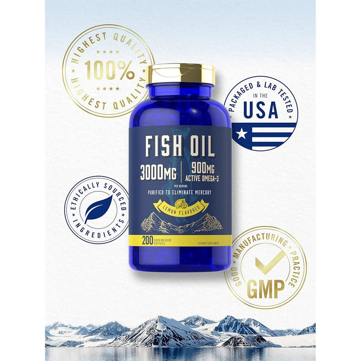 Aceite De Pescado 3000 Mg 900 Mg Omega 3 200 Cápsulas Blanda - Imagen 5
