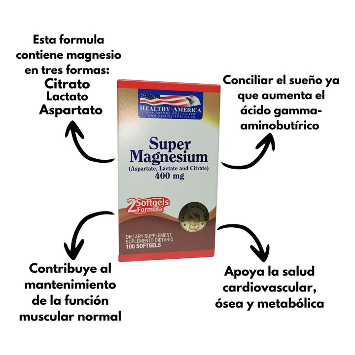 Super Magnesio 400mg X100 Softg Sin Sabor - Imagen 2