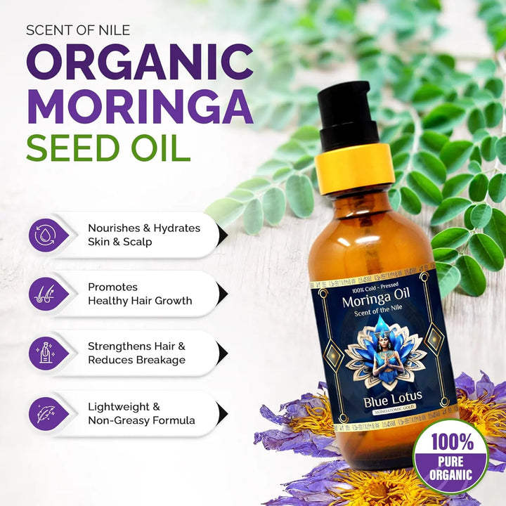 Aceite De Moringa Puro Con Aceite Esencial De Flor De Loto A - Imagen 2