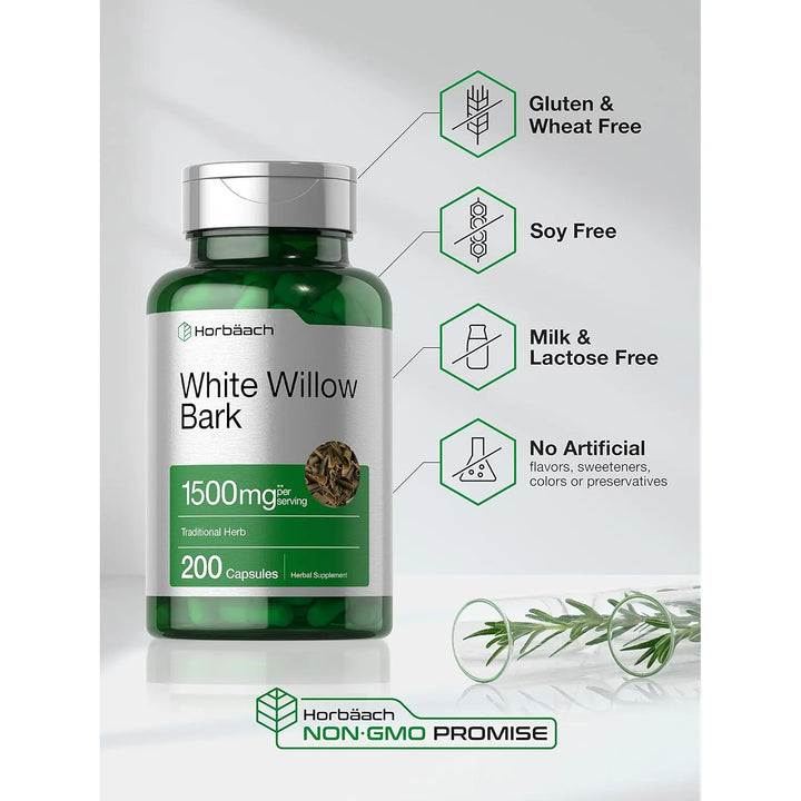Cápsulas De Corteza De Sauce Blanco 1500 Mg 200 Unidades Máx - Imagen 4