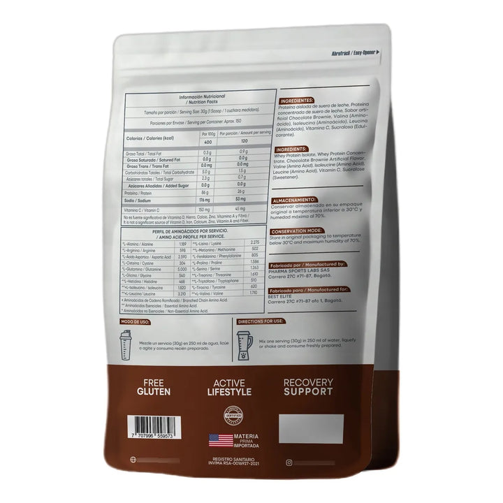 100% Whey Total 10 Libras De Best Elite 10lb 10 Lb Proteina Limpia Sin Azucar - Imagen 2