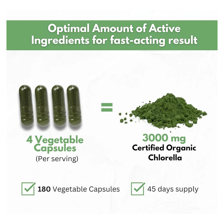 Cápsulas Orgánicas De Chlorella 3000 Mg Con Pared Celular Ag - Imagen 4
