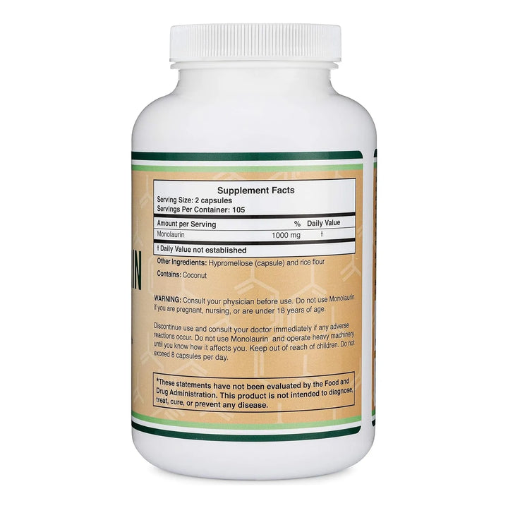 Cápsulas De Monolaurina 1000 Mg 210 Unidades Refuerzo Inmuno - Imagen 3