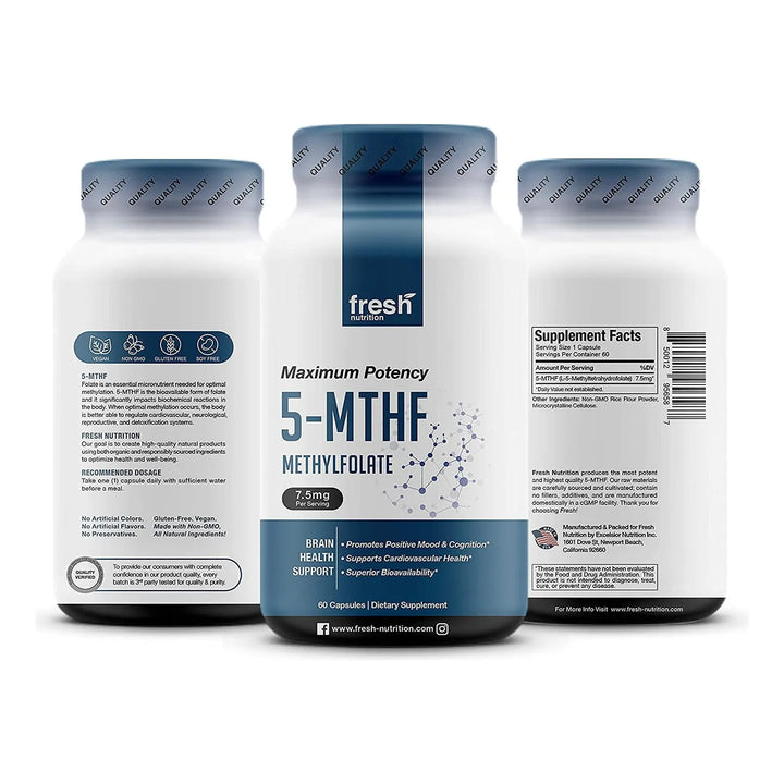 L Metilfolato 7.5 Mg Adn Verificado Biodisponibilidad Superi - Imagen 9