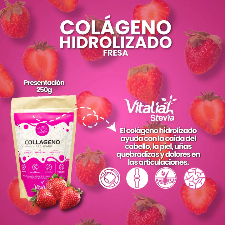 Colágeno Hidrolizado Fresa Vitaliah Doypack 250g - Imagen 5