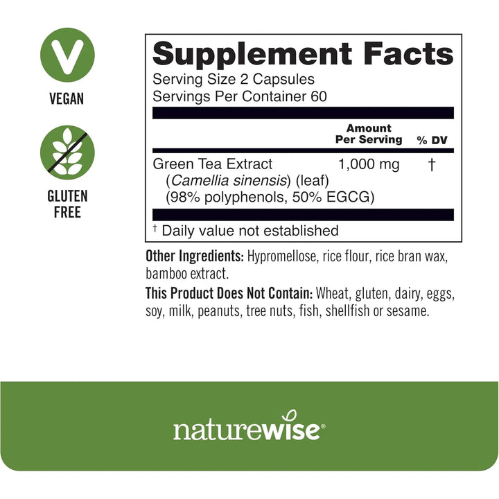 Cápsulas De Extracto De Té Verde 1000 Mg 50% Egcg 98% Polife - Imagen 3