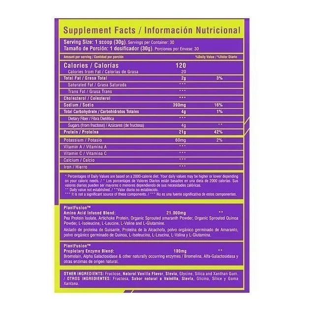 Vegan Protein Vegana - Healthy Sports - 910g Vainilla - Imagen 2