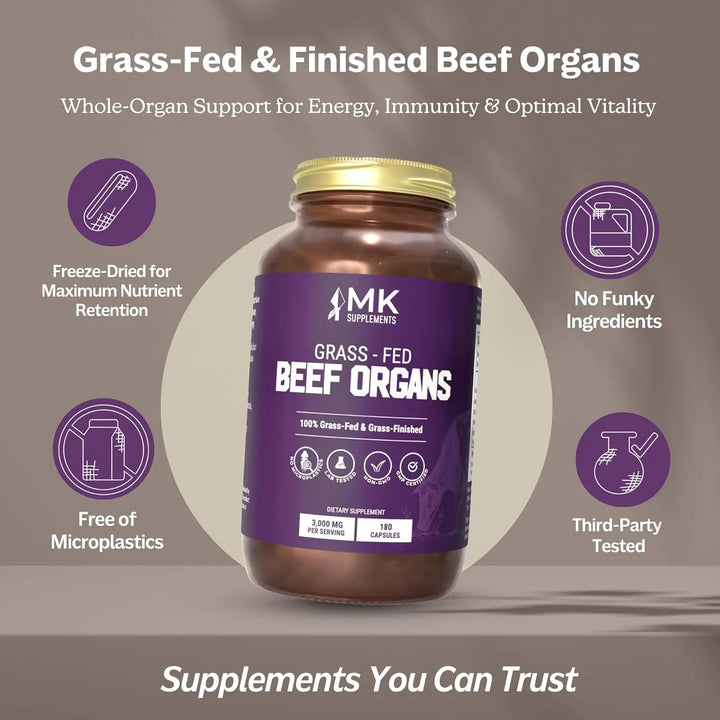 Cápsulas De Órganos De Carne Alimentados Con Pasto 3000 Mg 1 - Imagen 2