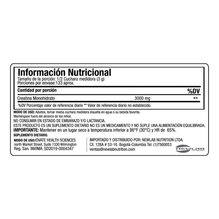 Creatina De Monohidrato Muscletech (80 Porciones) Sin Sabor - Imagen 2