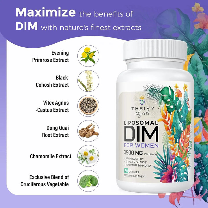 Dim Liposomal 1500 Mg Para Mujeres Con Vitamina E Onagra Coh - Imagen 2