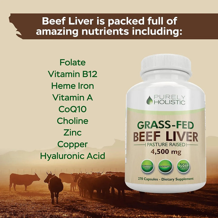 Cápsulas De Hígado De Carne Alimentada Con Pasto 4500 Mg 270 - Imagen 5