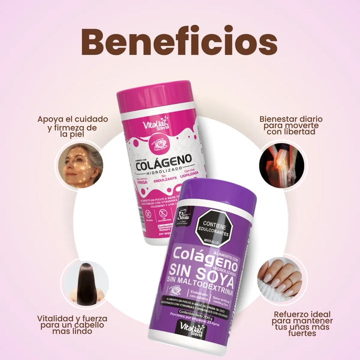 Kit Colágeno Hidrolizado Vitaliah Vainilla + Fresa + Stevia 10ml - Imagen 4