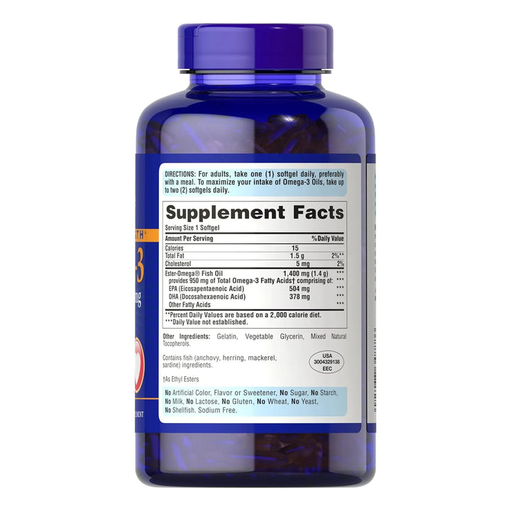 Aceite De Pescado Omega-3 Triple Fuerza 1360 Mg 240 Cápsulas - Imagen 5