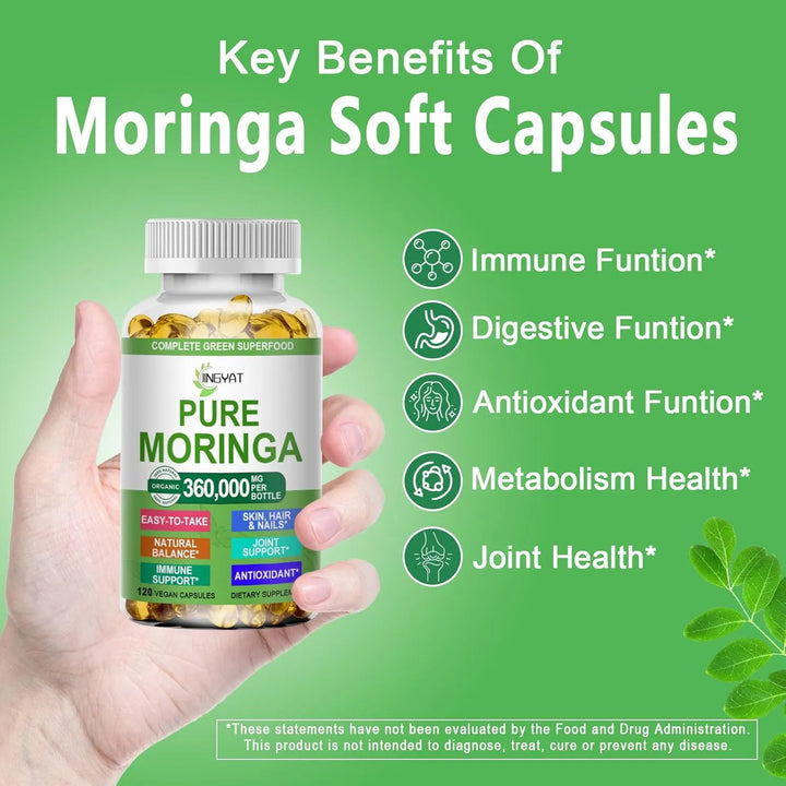 Cápsulas Blandas De Moringa Orgánica Para Energía Y Salud In - Imagen 2