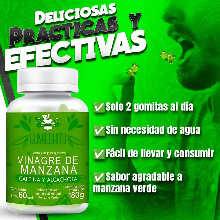Goma Vinagre Manzana Gomita Vinagre Manzana Adelgazante Natural Vinagre Manzana Organico Limón - Imagen 7