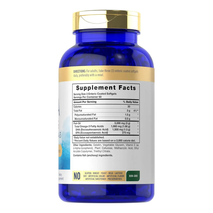 Dha 1500mg 180 Cápsulas Blandas Omega-3 Fuente Natural - Imagen 2