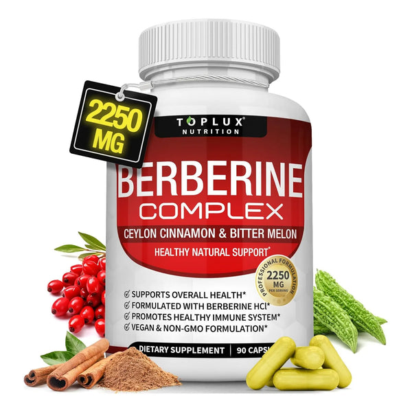 Berberina Hcl 2250 Mg Con Canela De Ceilán Y Melón Amargo Al - Imagen 1