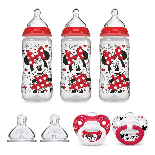 Juego De Biberon Y Chupete Minnie Mouse Para Recien Nacidos Con Pezon De Ortodoncia