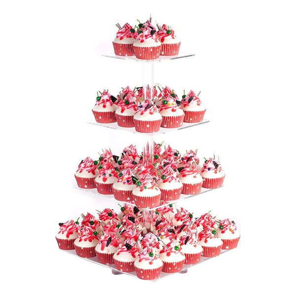 Soporte Acrilico Para Cupcakes 4 Niveles Base Estable Ideal Eventos
