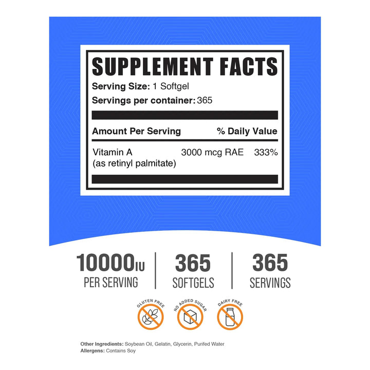 Vitamina A Palmitato De Retinilo 10000 Ui Apoyo Ocular Inmun - Imagen 2