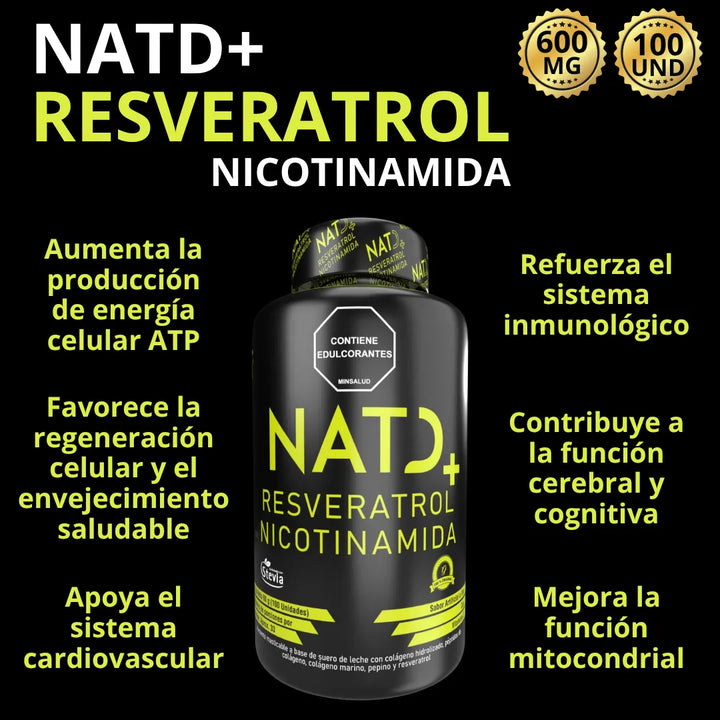 Nad+ Resveratrol Nicotinamida 100 Pastillas Original - Imagen 5