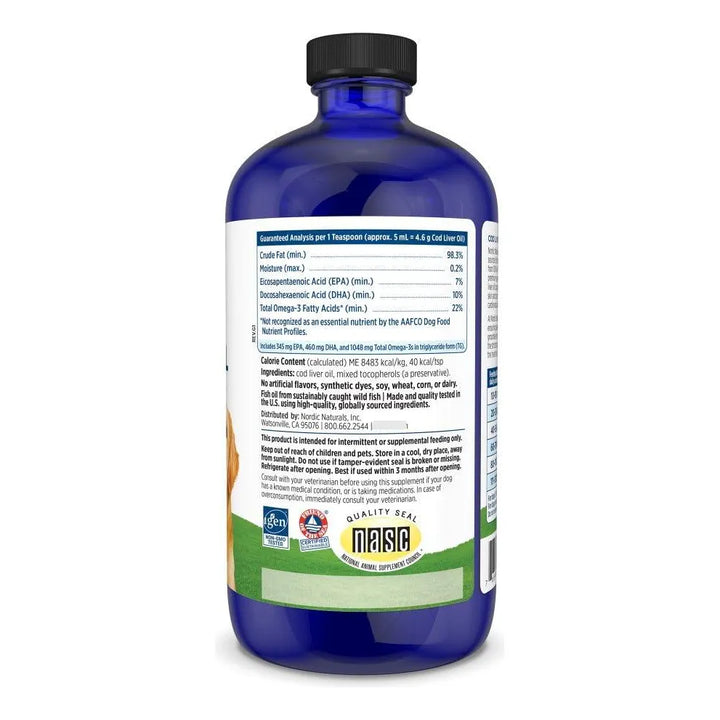 Aceite Hígado Bacalao Mascotas 473 Ml 1104 Mg Omega 3 Cuchar - Imagen 2