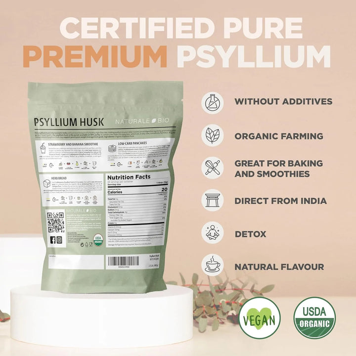 Cáscara De Psyllium Orgánica 680g Fibra Pura Ideal Para Diet - Imagen 2