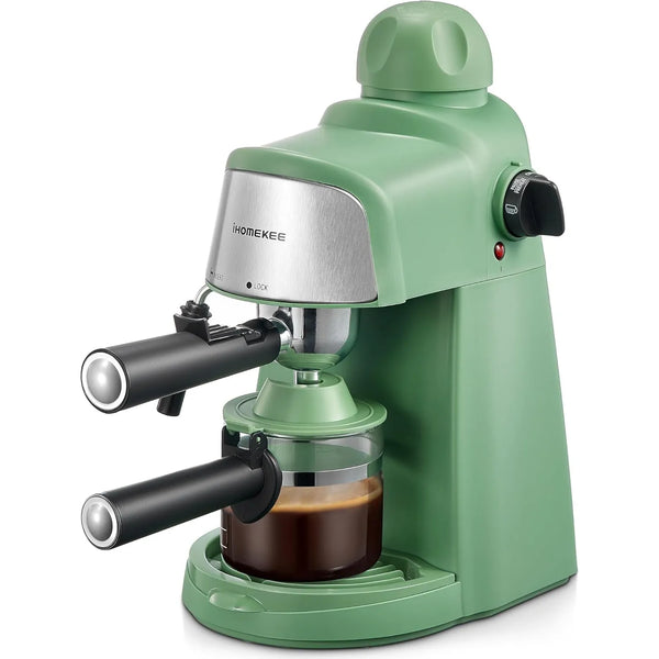 Máquina De Café Expreso Ihomekee 3.5 Bar 4 Tazas Verde Con Vaporizador