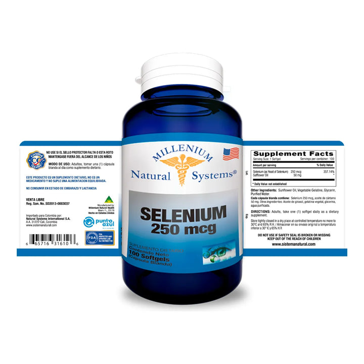 Selenium 250 Mcg 100 Sg Natural Sin Sabor - Imagen 2