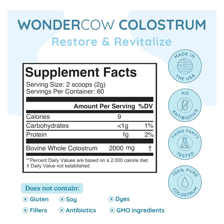 Calostro En Polvo Puro Para Salud Intestinal Apoyo Inmunológ - Imagen 2