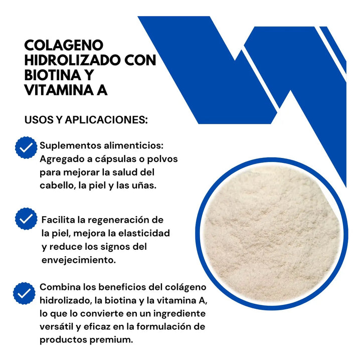 Colágeno Hidrolizado Con Vitamina A Y Biotina X125g Sin Sabor - Imagen 3
