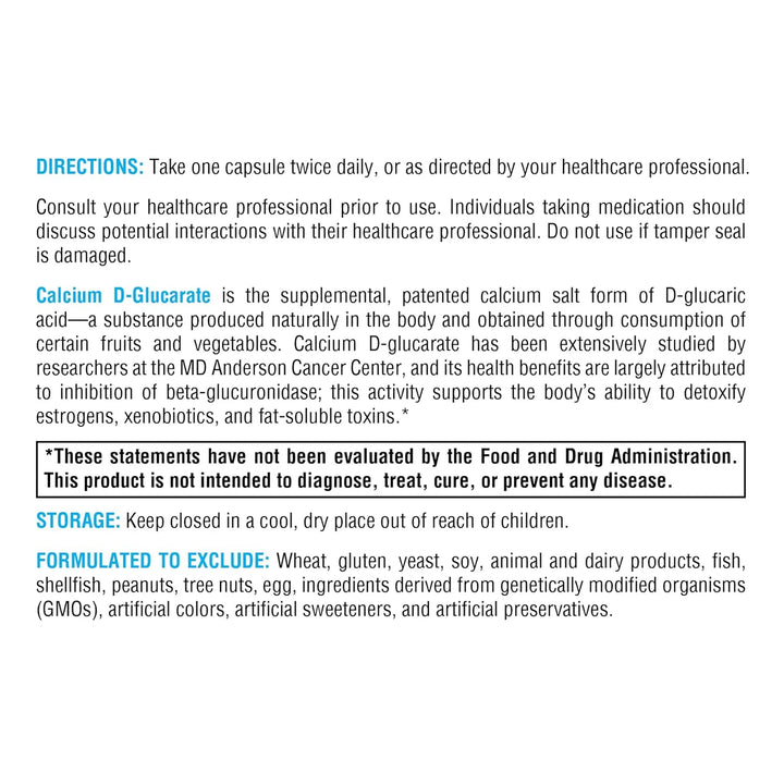 D-glucarato De Calcio 500 Mg Apoyo Desintoxicación Toxinas H - Imagen 6